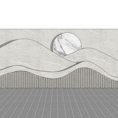 新中式新亚洲假山山脉背景墙