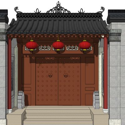 中式别墅庭院建筑