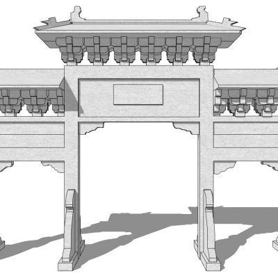中式古建牌坊牌楼