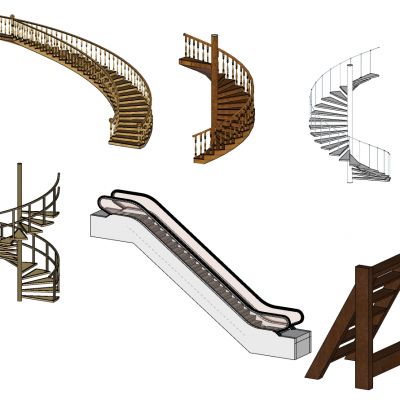 欧式美式中式实木旋转楼梯商场滚梯电梯