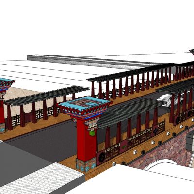 中式柱子斗拱结构柱子景观