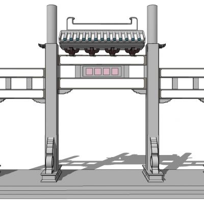 中式古建牌坊牌楼