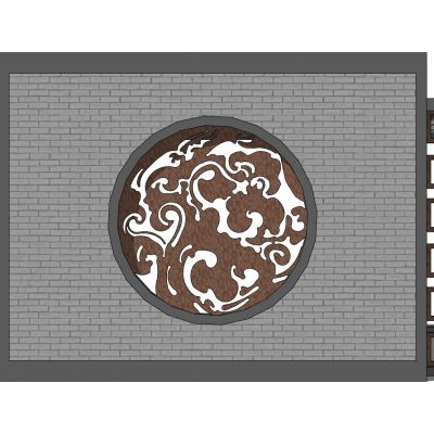 新中式新亚洲圆形云纹祥云透雕