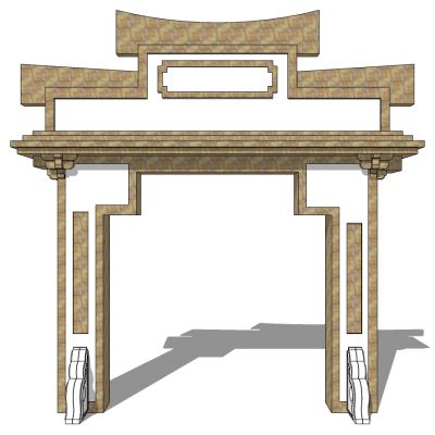 中式古建牌坊牌楼