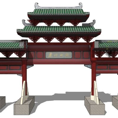 中式古建牌坊牌楼