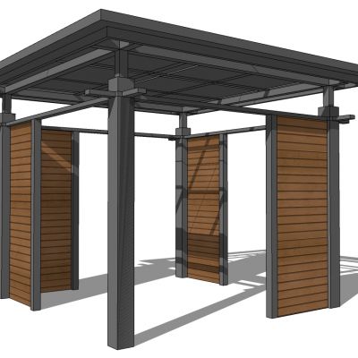 新中式钢架结构凉亭亭子