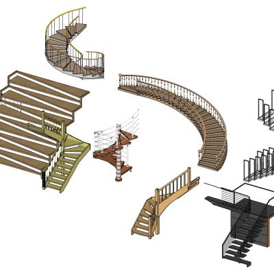 现代欧式美式实木旋转楼梯