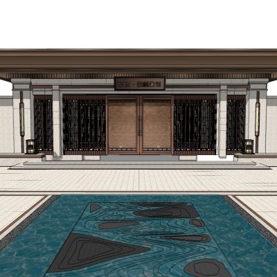 中式别墅会所售楼处入口