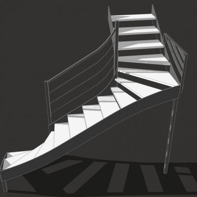 现代金属铁艺旋转楼梯扶手