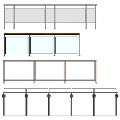 现代玻璃栏杆扶手护栏
