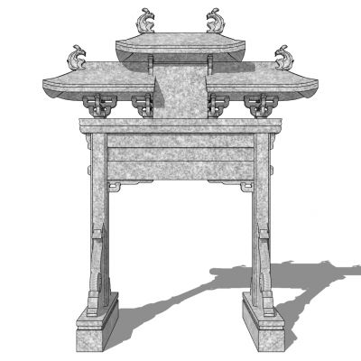 中式古建牌坊牌楼