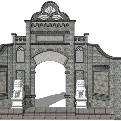 中式古建牌坊牌楼