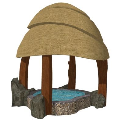 温泉洗浴户外凉亭水池温泉池