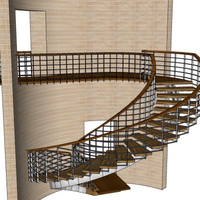 现代旋转楼梯SU模型