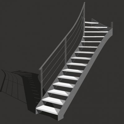 现代金属扶手旋转楼梯