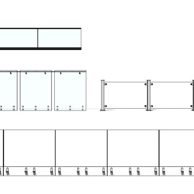 现代玻璃栏杆扶手护栏