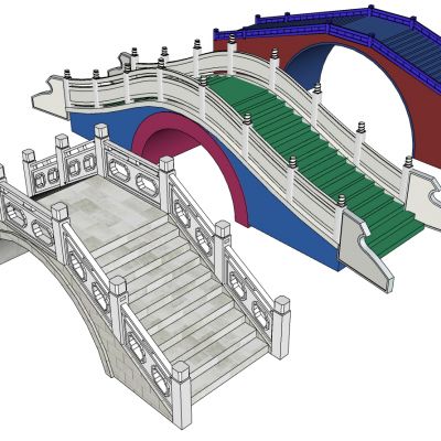 中式玉石栏杆户外景观