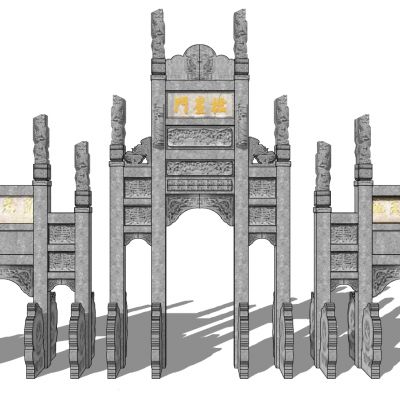 中式古建牌坊牌楼