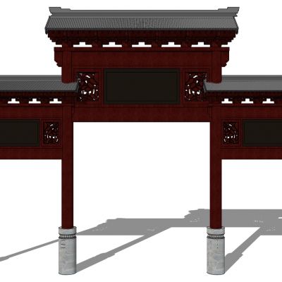 中式古建牌坊牌楼