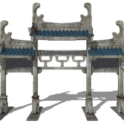 中式古建牌坊牌楼