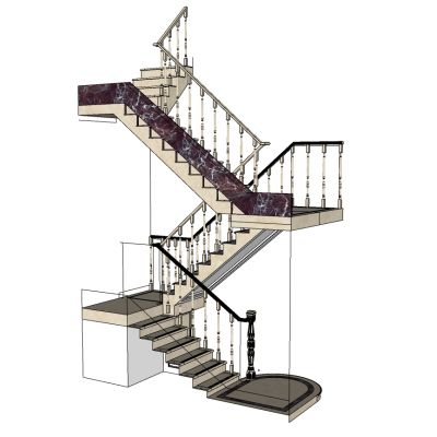 欧式美式实木楼梯