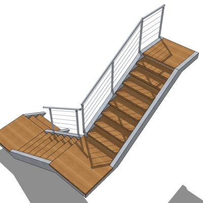 现代铁艺金属楼梯栏杆扶手