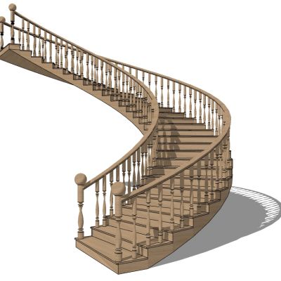 欧式美式木制楼梯栏杆扶手旋转楼梯