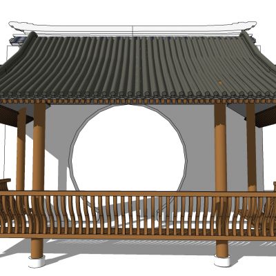 中式古建凉亭亭子