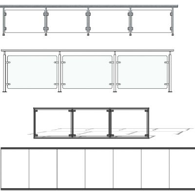 现代玻璃栏杆扶手护栏