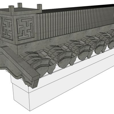 中式古典建筑徽派建筑屋檐墙檐口马头墙