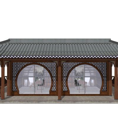 中式古建凉亭亭子景观