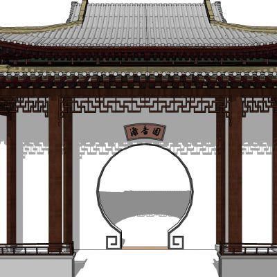 中式别墅庭院建筑