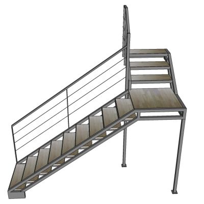 现代铁艺金属钢架楼梯栏杆扶手