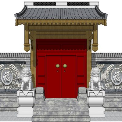 中式别墅庭院建筑