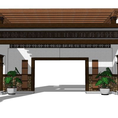 新中式别墅会所景观