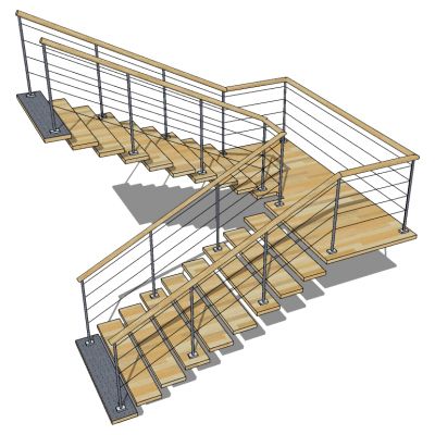 现代钢架楼梯踏步