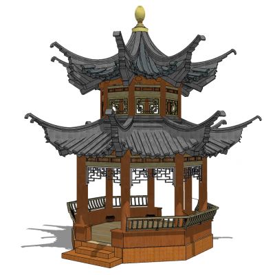 中式古建凉亭仿古建筑古典亭廊门廊