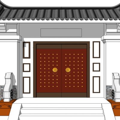 中式别墅庭院建筑