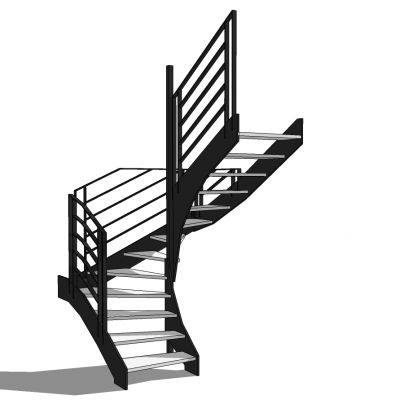 现代金属扶手旋转楼梯