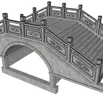 中式玉石栏杆户外景观