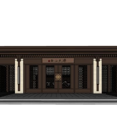 中式别墅会所售楼处入口