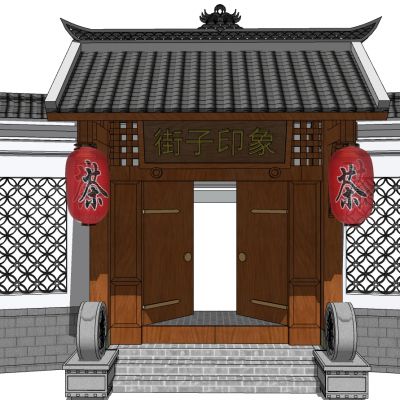 中式别墅庭院建筑