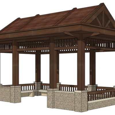 中式东南亚古建凉亭