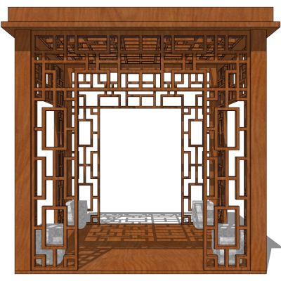 新中式木花格凉亭花格