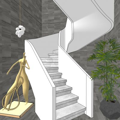 现代旋转楼梯间