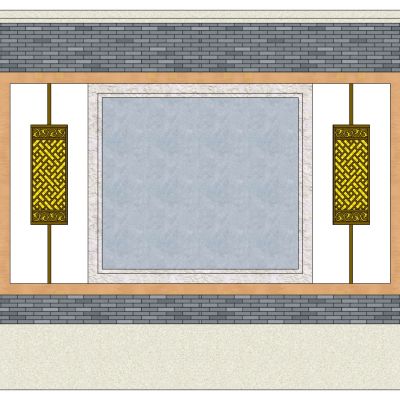 新中式新亚洲背景墙影壁墙壁灯