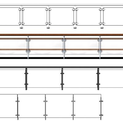 现代玻璃栏杆扶手护栏