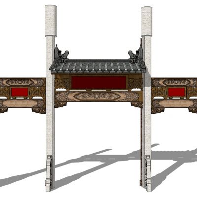 中式古建牌坊牌楼