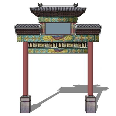 中式古建牌坊牌楼