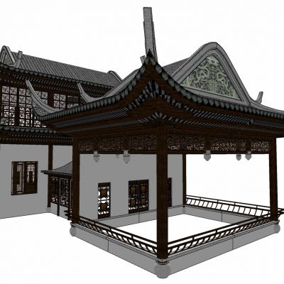 中式古建凉亭仿古建筑古典亭廊门廊